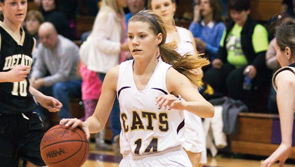 Michaela Hartline and the Brandywine Bobcats improved to 23-0 with a 53-17 win over Decatur in the Class C Regional semifinals Tuesday night. (Leader photo/AMELIO RODRIGUEZ)