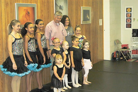 U.S. Rep. Fred Upton, R-St. Joseph, met Monday with Brian DeLong, vice president of Prairie Ronde Realty, which manages the privately-funded Business Center of Southwestern Michigan in Dowagiac in the former National Copper Products plant.   Congressman Upton watched dancers of Miss Michele and Co. with studio owner Michele Winchester. “Fifty kids use that space,” the St. Joseph resident learned.