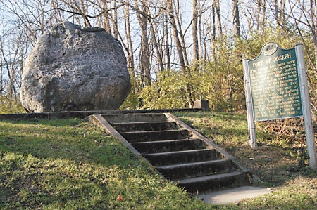 A rededication ceremony celebrates the boulder's 100th anniversary. 