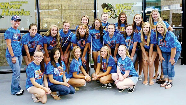 The Edwardsburg JV and varsity cheerleaders sold tickets to a Silver Hawks game to raise money for Relay. Relay for Life will be held Saturday and Sunday at the Edwardsburg Middle School. (Leader photo/Provided)