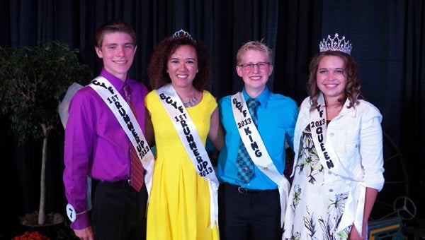 First runnerups Adam Mitchell and Mari Henderson and then king and queen Camden Roth and Katie Nimtz. Photo by Debra Haight