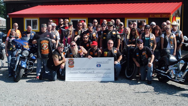Marine Riders of Michiana met up between Dowagiac and Marcellus Aug. 10 to deliver a $14,000 contribution to Eaton Rapids.