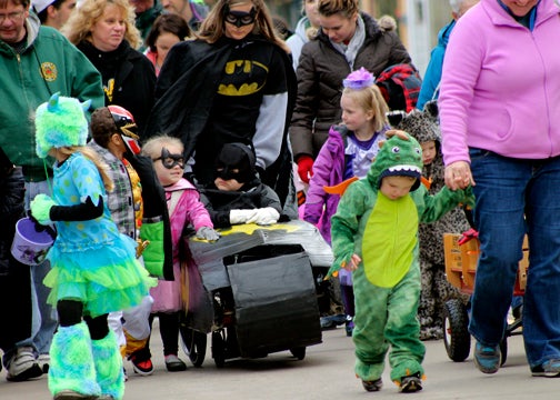 Children from the Dowagiac area marched through Downtown Dowagiac wearing their Halloween costumes Saturday. Leader Photo/AMBROSIA NELDON