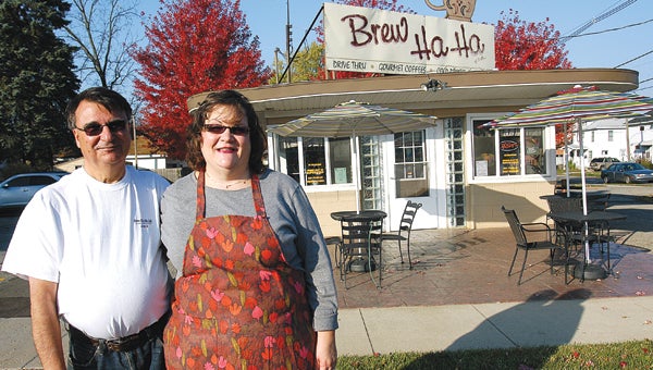 Michael and Joyce Bashara, owners of Brew Ha Ha in Niles, said a customer Tuesday left $48 to pay for the coffee of others the rest of the day. Leader photo/CRAIG HAUPERT