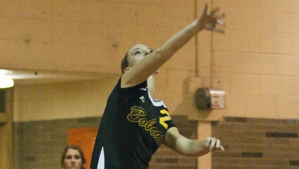 Brooke Smith, who returned to the line-up recently, had 14 kills and four blocks as Brandywine defeated Dowagiac Tuesday night. (Leader photo/AMELIO RODRIGUEZ)