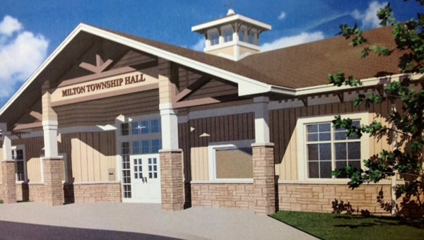 A rendering of what the new town hall will look like in Milton Township.