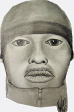 A sketch of the suspect provided by police.