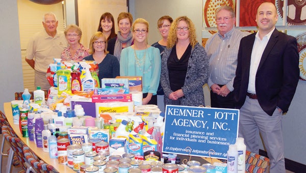 Employees from Kemner-Iott brought in items to donate to the Domestic and Sexual Abuse Shelter. (Leader photo/SCOTT NOVAK)