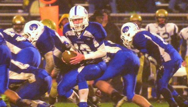 Cassopolis quarterback Nick Murphy scored a pair of touchdowns to help lead the Rangers to a 30-7 win over LMC Friday night. (Leader photo/KELLY SWEENEY)